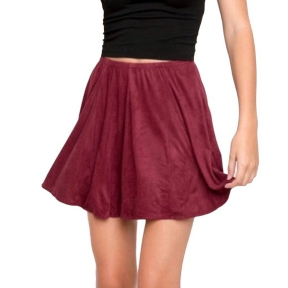 Brandy Melville Suede Elastic Mini Skirt - Picture 1 of 3